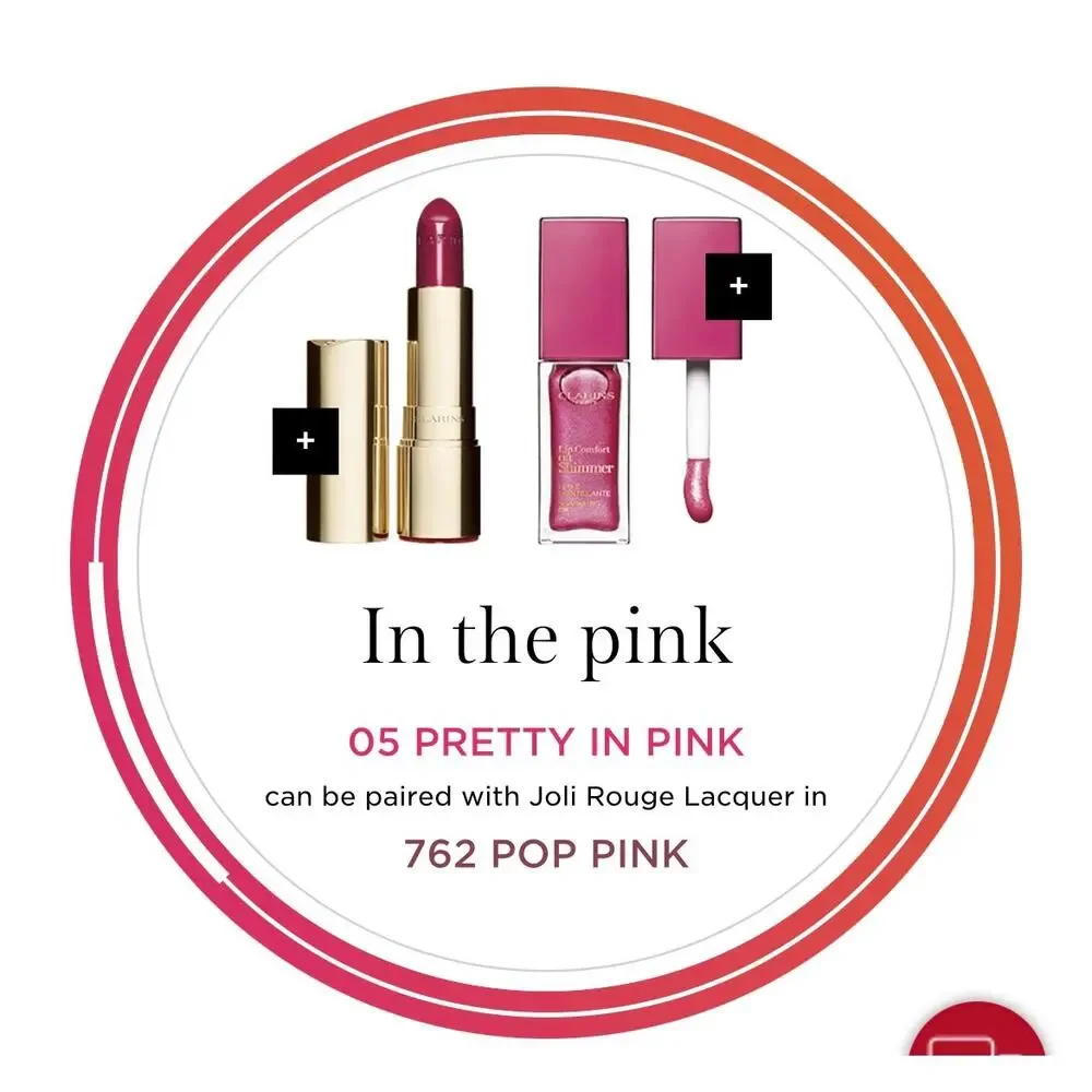 NEW! Clarins Lip Comfort Oil Shimmer, 0.2 oz #05 Pretty in Pink